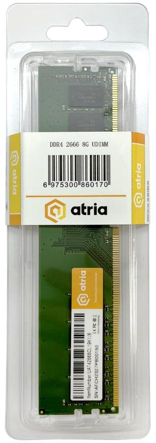 Оперативна пам’ять Atria DDR4 1x8GB (UAT42666CL19K1/8)