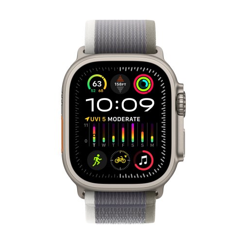 Смарт годинник Apple Watch Series Ultra 2 GPS 49mm Titanium Case with Green/Grey Trail Loop - S/M (MRF33)