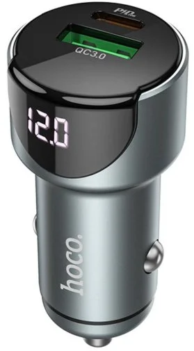 Фото: Автомобільний зарядний пристрій Hoco Z42 Light Road 20W Metal Gray (6931474742551) № 8 | KTC