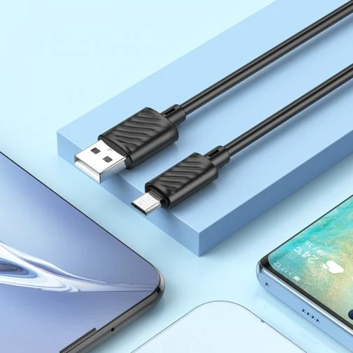 Фото: Кабель Hoco X88 Gratified AM / MicroUSB1m Black (6931474783325) № 9 | KTC