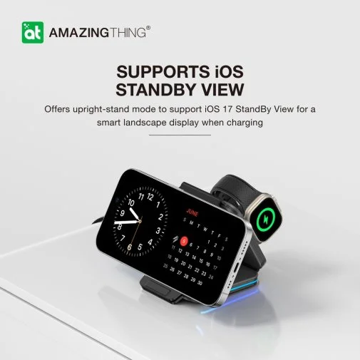 Фото: Бездротова зарядна станція AMAZINGthing Explorer Pro 3in1 MagSafe Black (EP3IN1SET) № 9 | KTC