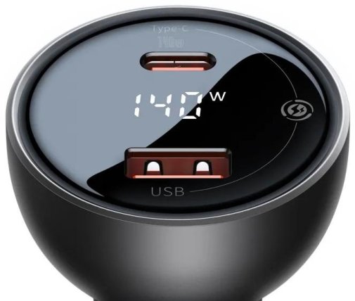 Автомобільний зарядний пристрій Baseus Digital Display PD3.1 Dual Fast Charger Car Charger Set Obsidian Black With Type-C/Type-C (CGZX070001)