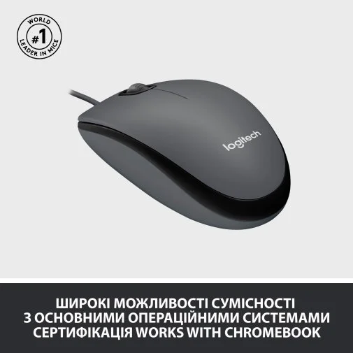 Фото: Миша Logitech M100 USB Black (910-006652) № 8 | KTC