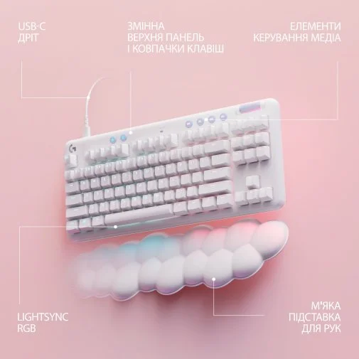 Фото: Клавіатура Logitech G713 Linear Off White (920-010678) № 12 | KTC