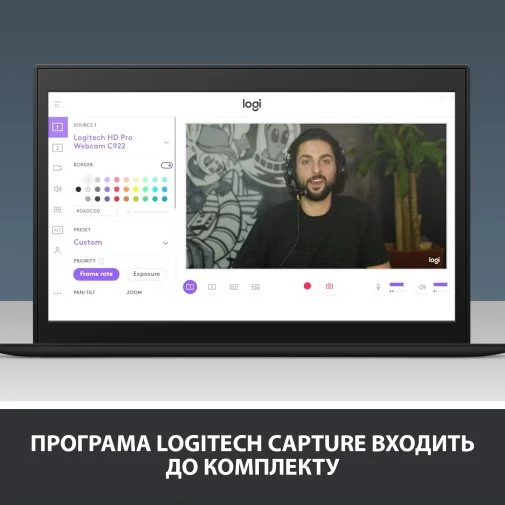 Фото: Web-камера Logitech C922 Pro Stream Black (L960-001088) № 24 | KTC