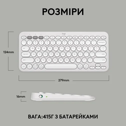 Фото: Клавіатура Logitech Pebble Keys 2 K380s Tonal White (920-011852) № 24 | KTC