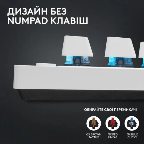 Фото: Клавіатура Logitech G Pro X TKL Lightspeed BT/WL White (920-012148) № 14 | KTC