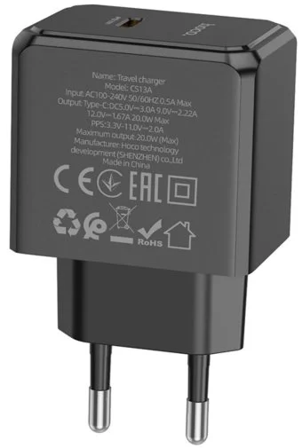 Фото: Зарядний пристрій Hoco CS13A PD 20W Black (6942007603805) № 9 | KTC