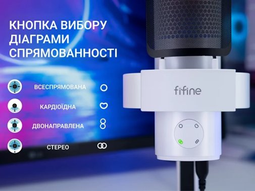 Мікрофон Fifine A9W RGB White