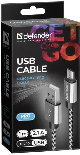 Фото: Кабель Defender 08-03T Pro AM / Micro USB 1m White (87803) № 6 | KTC