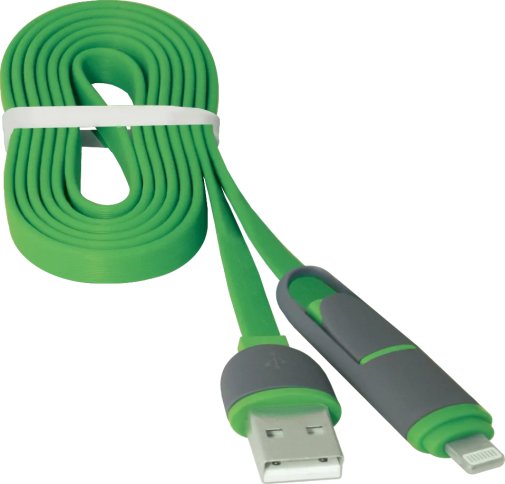  Кабель Defender USB10-03BP AM / Lightning / Micro USB 1m Green (87489)