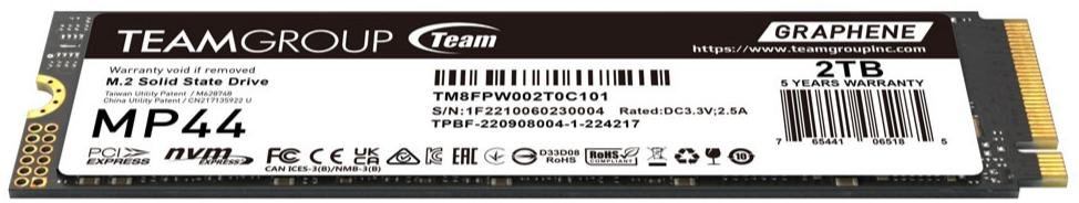 SSD-накопичувач Team MP44 2280 PCIe 4.0 x4 NVMe 2TB (TM8FPW002T0C101)