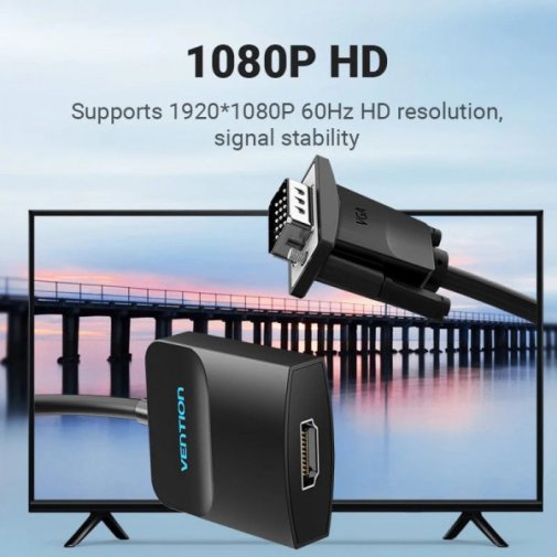 Перехідник Vention HDMI F / VGA M 0.15m (ACNBB)