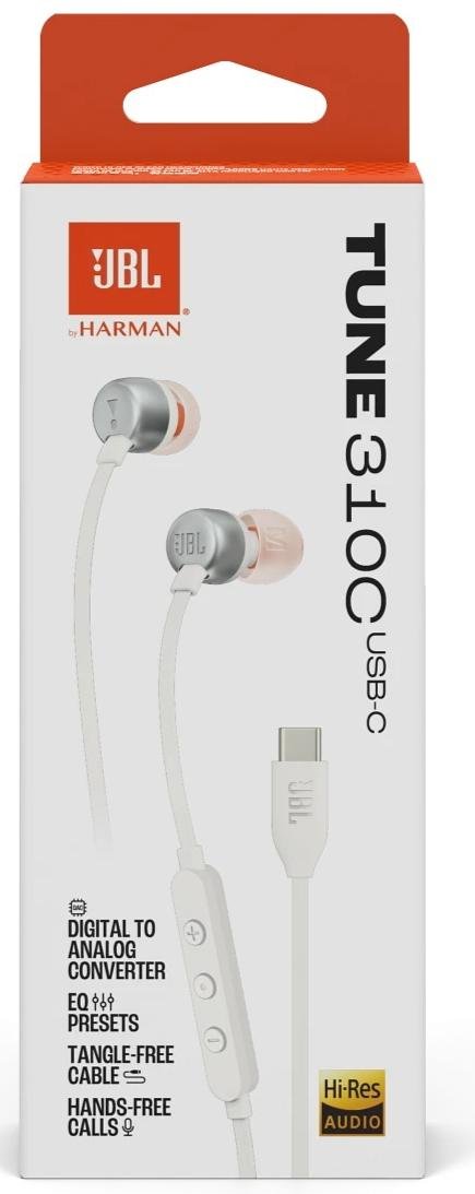 Гарнітура вакуумна JBL Tune 310C USB, White