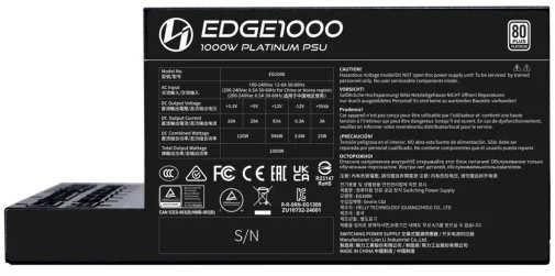 Фото: Блок живлення Lian-Li 1000W EDGE1000 Black (G9P.EG1000.BE00.EU) № 15 | KTC