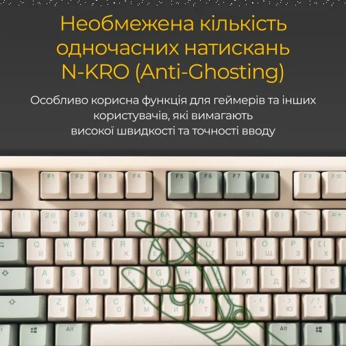Фото: Клавіатура Ducky One 3 Cherry MX Silent Red ENG/UKR Matcha Cream (DKON2108-SUAPXМAEGGC1) № 29 | KTC