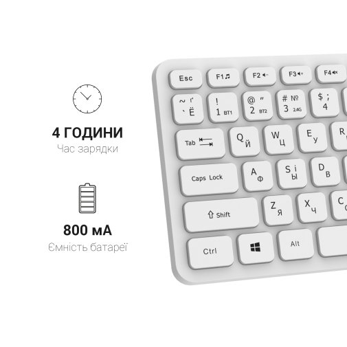 Клавіатура OfficePro SK790W Wireless White