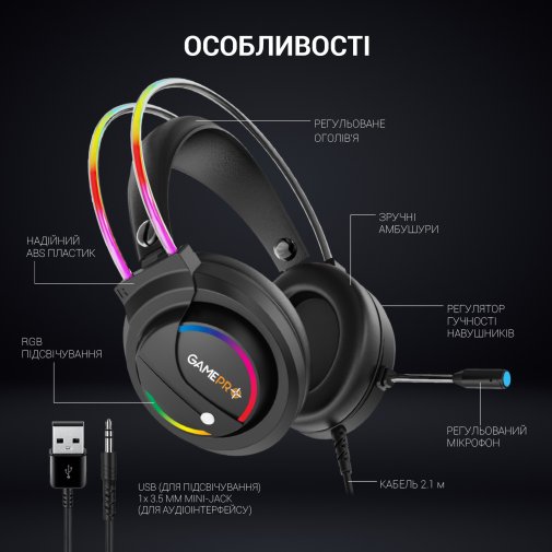 Гарнітура GamePro HS733 Black