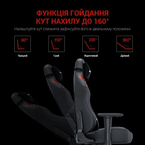 Фото: Крісло Anda Seat Luna Size L Black/Red (AD18-44-BR-PV) № 30 | KTC