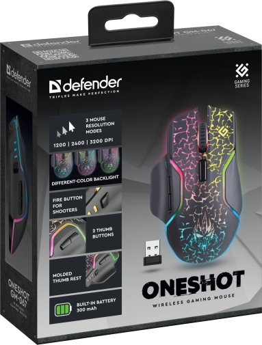 Миша Defender Oneshot GM-067 Wireless Black (52067)