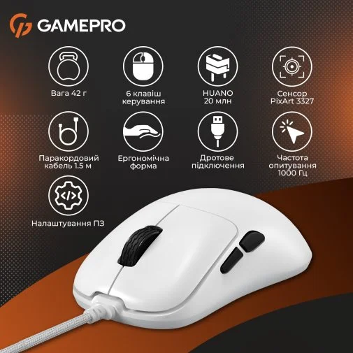 Фото: Миша GamePro GM690W White № 28 | KTC