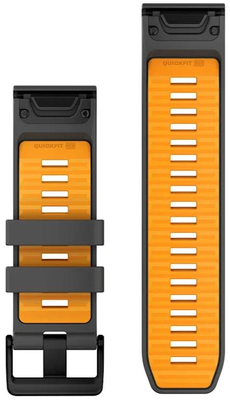 Ремінець Garmin QuickFit - 26mm Watch Bands Graphite/Spark Orange Silicone (010-13393-05)