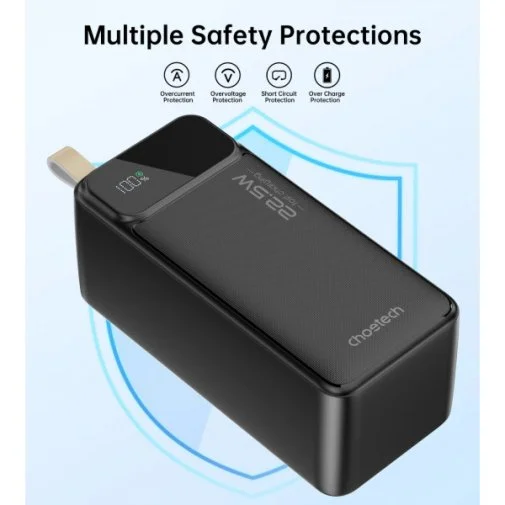 Фото: Батарея універсальна Choetech B732 50000mAh 22.5W Black (B732-ACBK) № 9 | KTC
