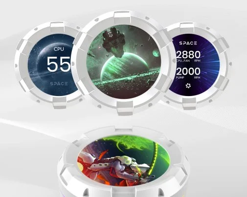 Фото: Система рідинного охолодження ID-COOLING Space LCD SL360 XE White № 20 | KTC
