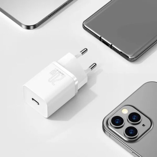Зарядний пристрій Baseus Super Si Quick Charger 1C 20W White with Type-C/Lightning (TZCCSUP-B02)