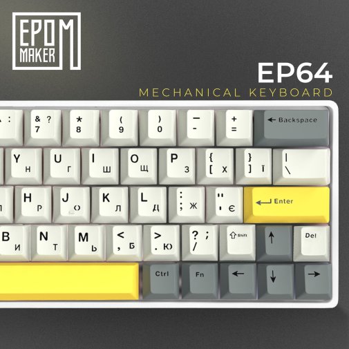 Клавіатура Epomaker EP64 Mulan Switch Hot-Swap RGB White (EP64-W-M)