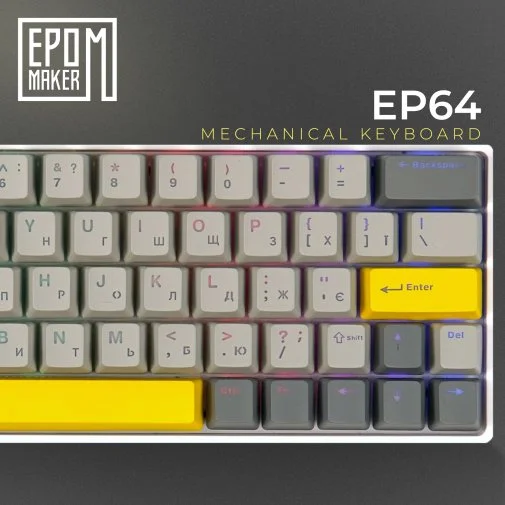 Фото: Клавіатура Epomaker EP64 Mulan Switch Hot-Swap RGB White (EP64-W-M) № 25 | KTC