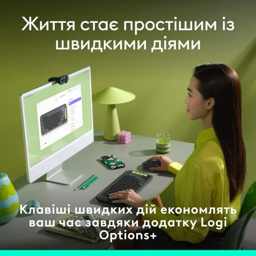 Фото: Клавіатура Logitech Pop Icon Keys Wireless Graphite/Green (920-013157) № 14 | KTC
