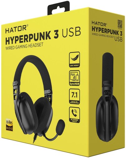 Гарнітура Hator Hyperpunk 3 USB Black (ESH10)