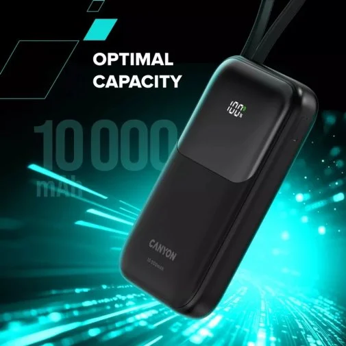 Фото: Батарея універсальна Canyon OnPower 101 10000mAh 22.5W Black (CNS-CPB101BK) № 23 | KTC