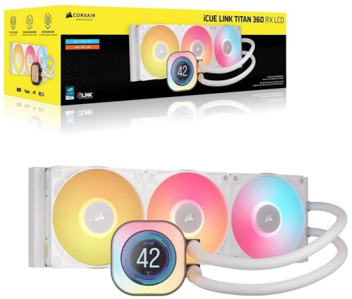 Система рідинного охолодження Corsair iCUE Link Titan 360 RX LCD White (CW-9061026-WW)
