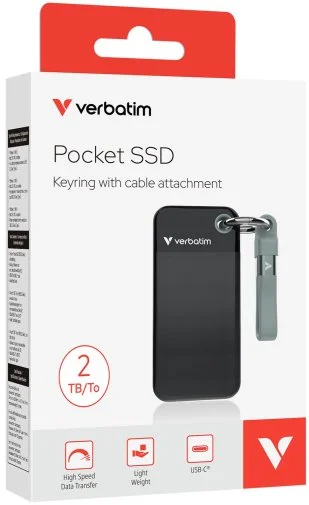 Фото: Зовнішній SSD-накопичувач Verbatim Pocket 2TB Black/Gray (32194) № 6 | KTC