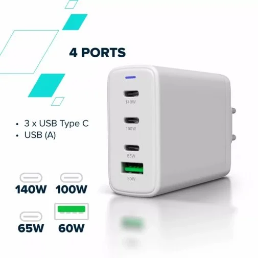 Фото: Зарядний пристрій Canyon OnCharge 140ACC QC PD GaN 140W White (CNS-CUW140ACC) № 21 | KTC