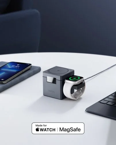 Фото: Бездротова зарядна станція Anker MagGo Wireless Charging Station Cube 3in1 15W Black (Y1811G11) № 26 | KTC
