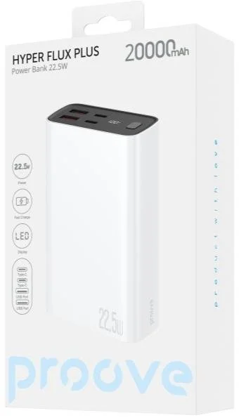 Фото: Батарея універсальна Proove Hyper Flux Plus 20000mAh 22.5W White (PBF222120002) № 5 | KTC