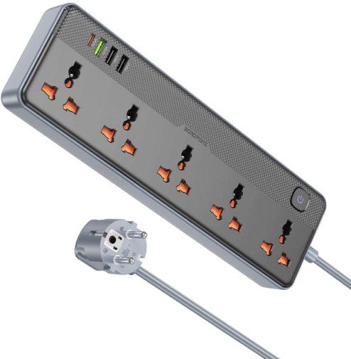 Мережевий фільтр BOROFONE BAC5A Lord 4xUSB 5/1.5m Black (6941991111501)