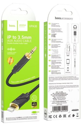 Перехідник Hoco UPA30 Lightning M / Jack 3.5mm 1m Black (6942007625494)