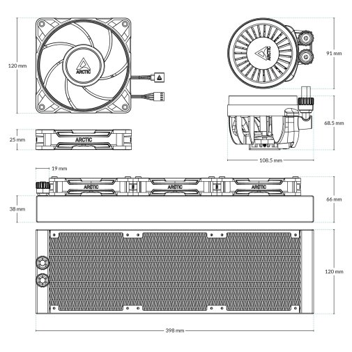 Система рідинного охолодження Arctic Liquid Freezer III Pro 360 ARGB (ACFRE00184A)