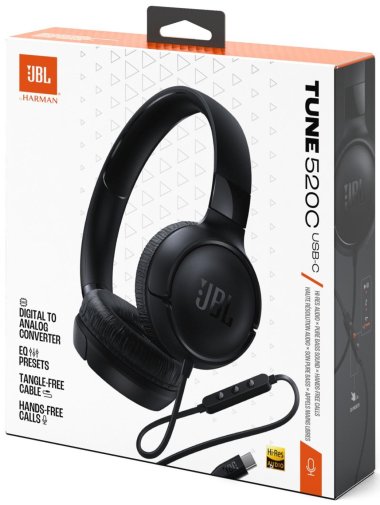 Гарнітура JBL Tune 520C USB-C Black (JBLT520CBLK)