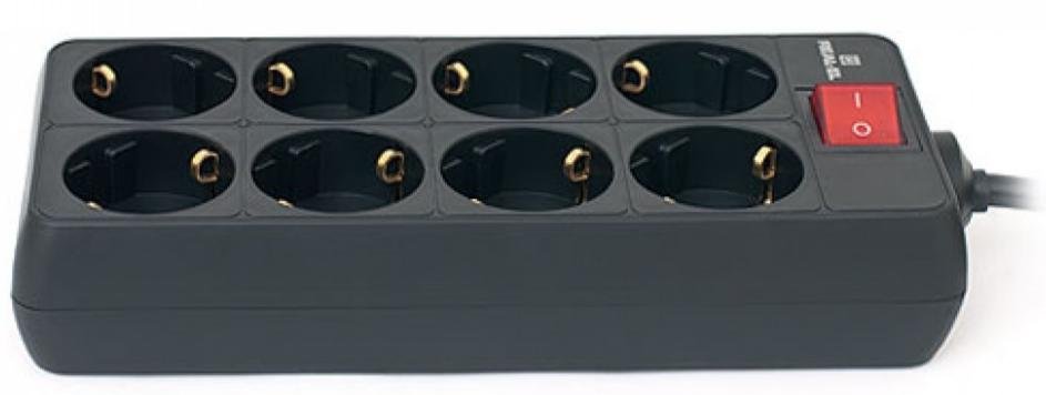Мережевий фільтр Real-EL RS-8 Protect 8/3m Black (EL122300022)