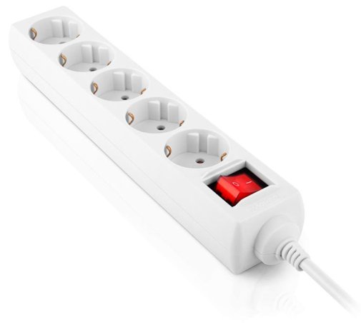 Мережевий фільтр Real-EL RS-Protect M 5/1.8m White (EL122300025)