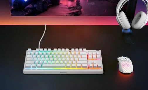 Фото: Клавіатура SteelSeries Apex 3 TKL ENG/UKR USB White (64819) № 12 | KTC