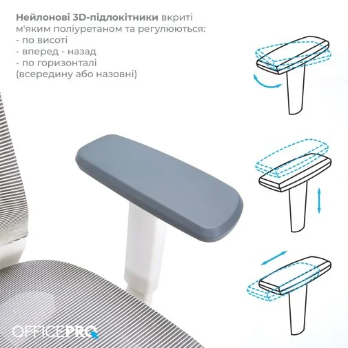 Фото: Крісло OfficePro Balance OC620 White/Ligth Gray (OC620-W-LG-LG) № 27 | KTC