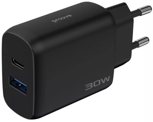 Зарядний пристрій Proove Silicone Power 2 30W Black with Type-C / Type-C (632470001)