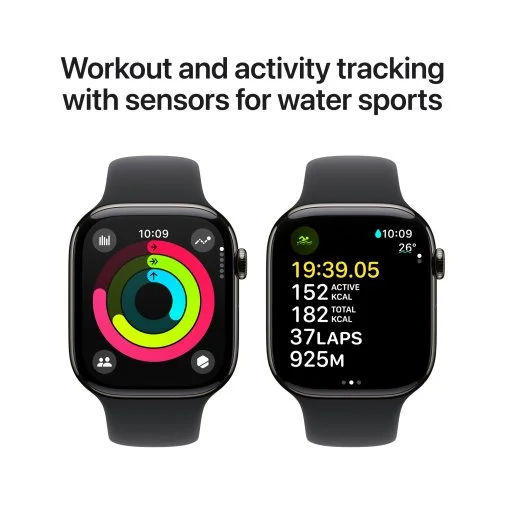 Фото: Смарт годинник Apple Watch Series 10 GPS Cellular - 42mm Slate Titanium Case with Black Sport Band - S/M (MWXG3) № 17 | KTC