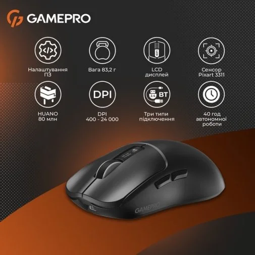 Фото: Миша GamePro Genesis Ranker WL/BT/USB Black (GM012B) № 30 | KTC